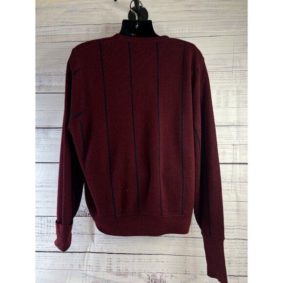 Izod Lacoste Sweater Men's L Burgundy V-Neck Orlon Acrylic Made in USA Preppy - Picture 5 of 11